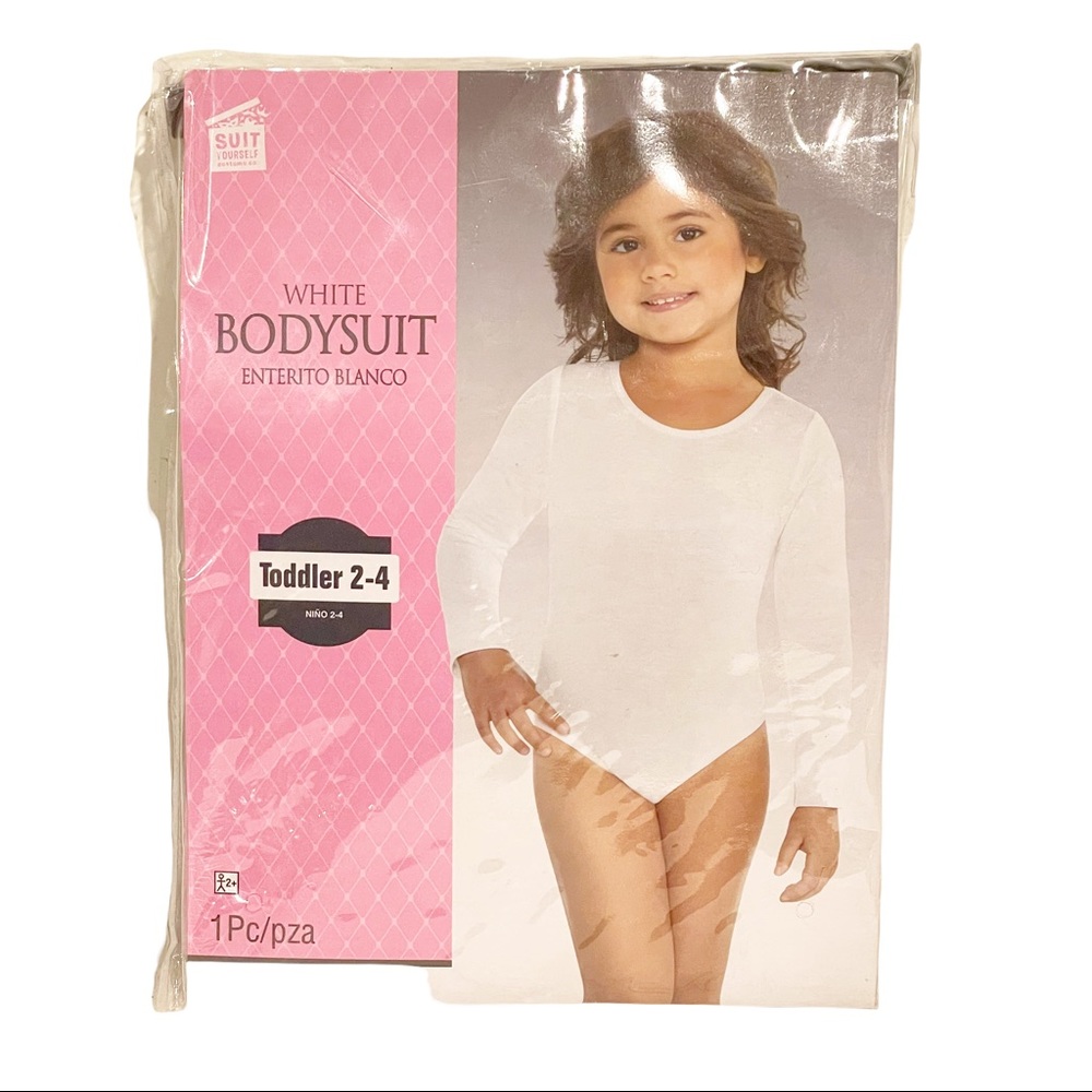 Toddler Girl 2-4T White Leotard Bodysuit Dance Bodysuit New NWT